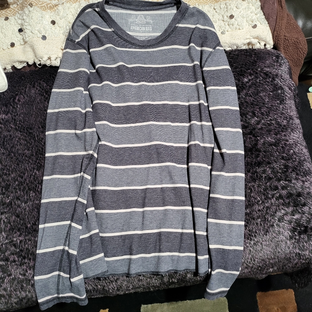 American Rag Mens Size 2XL XXL Sweater Long Sleeve Tee Grey